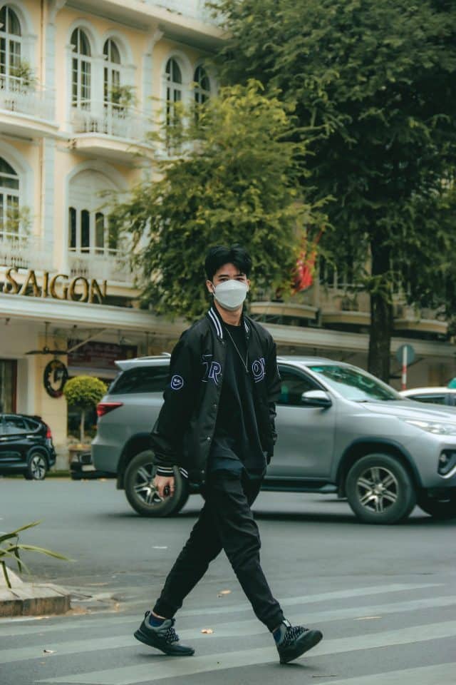 guy walking in vietnam