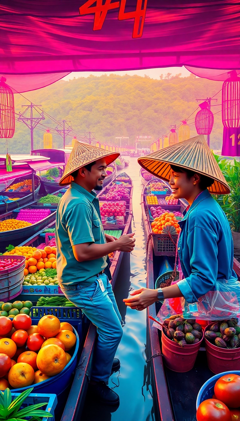Can Tho floating market, Mekong Delta.