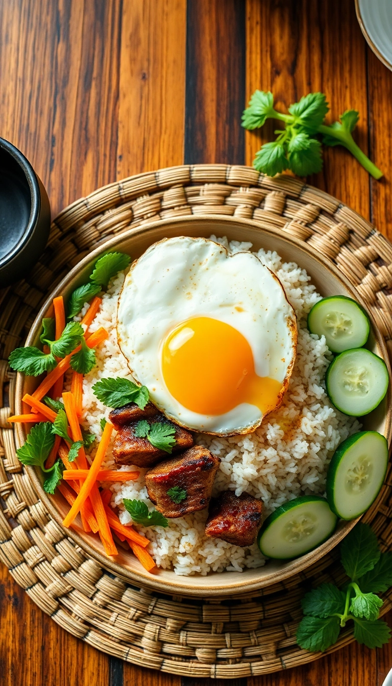 Com Tam: Vietnamese broken rice with pork.