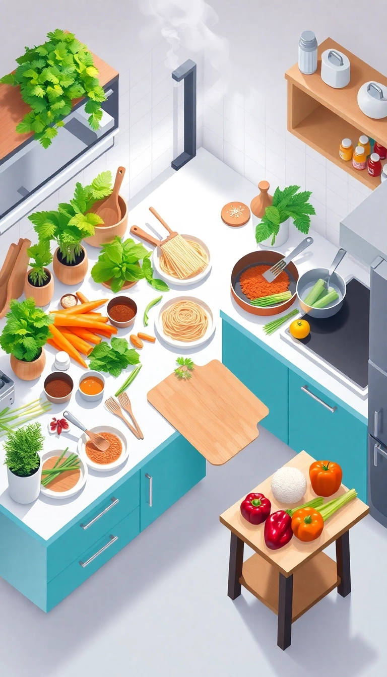 Fresh ingredients for Asian-inspired cooking.
