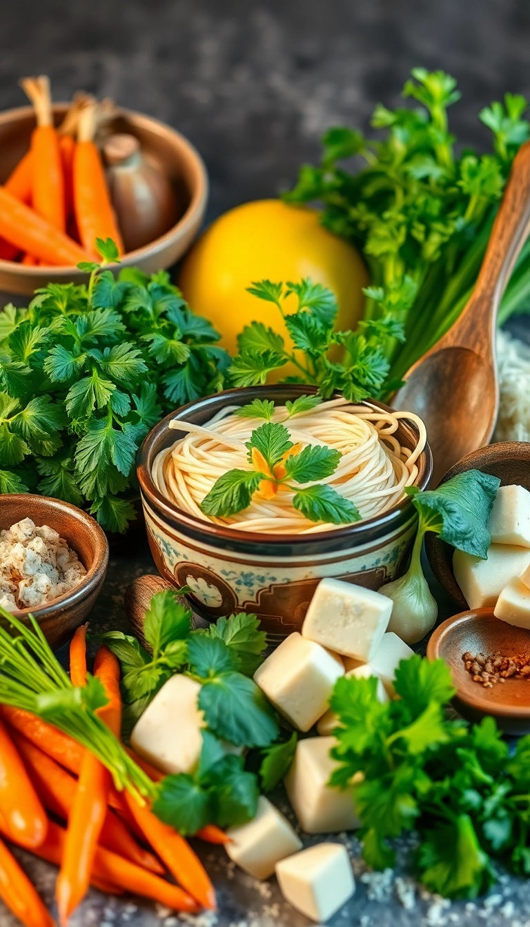 Fresh Vietnamese ingredients for cooking.