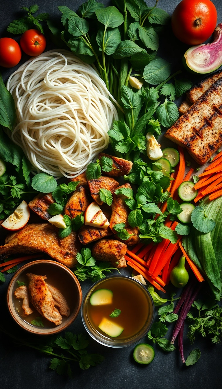 Fresh Vietnamese ingredients for healthy cooking.