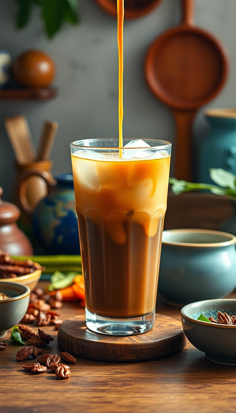 Iced Vietnamese coffee with condensed milk.