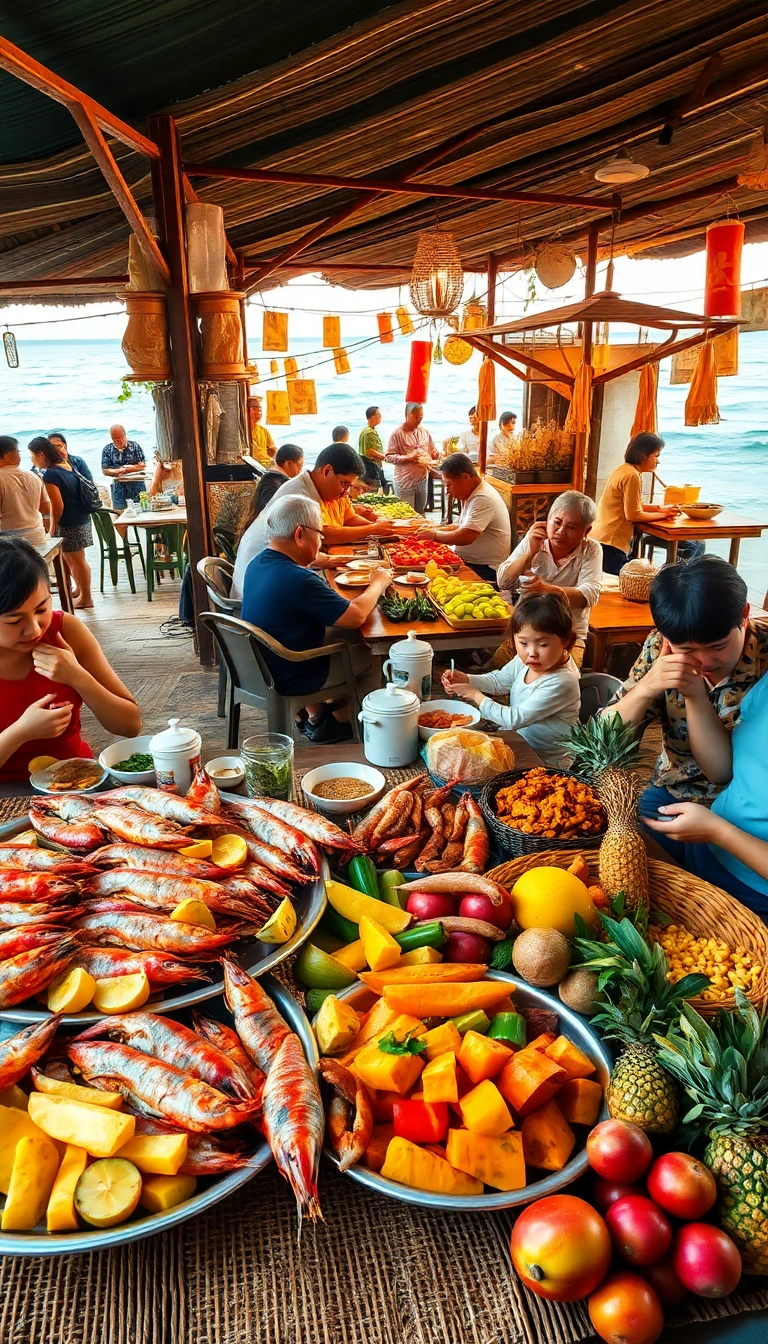Phu Quoc seafood market, Vietnam.