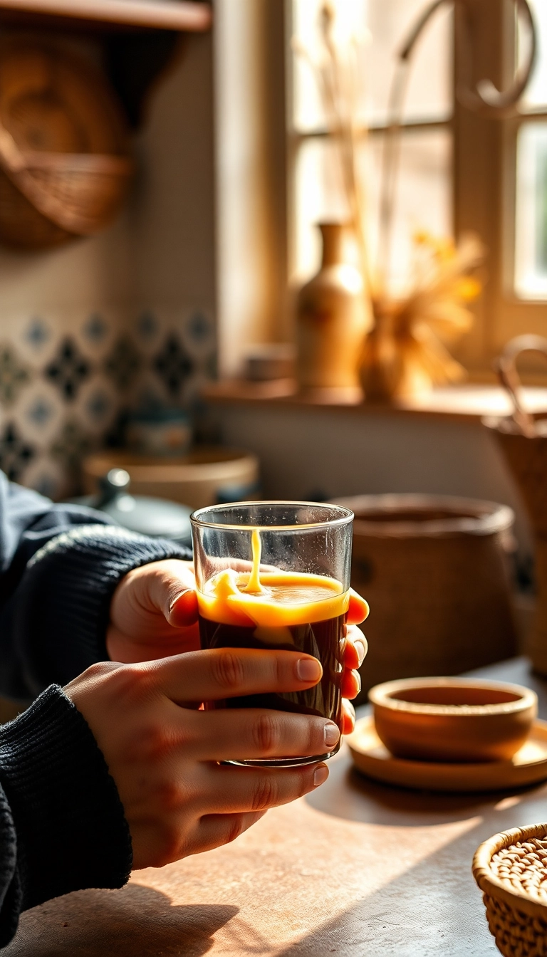 Vietnamese cà phê sữa đá preparation.