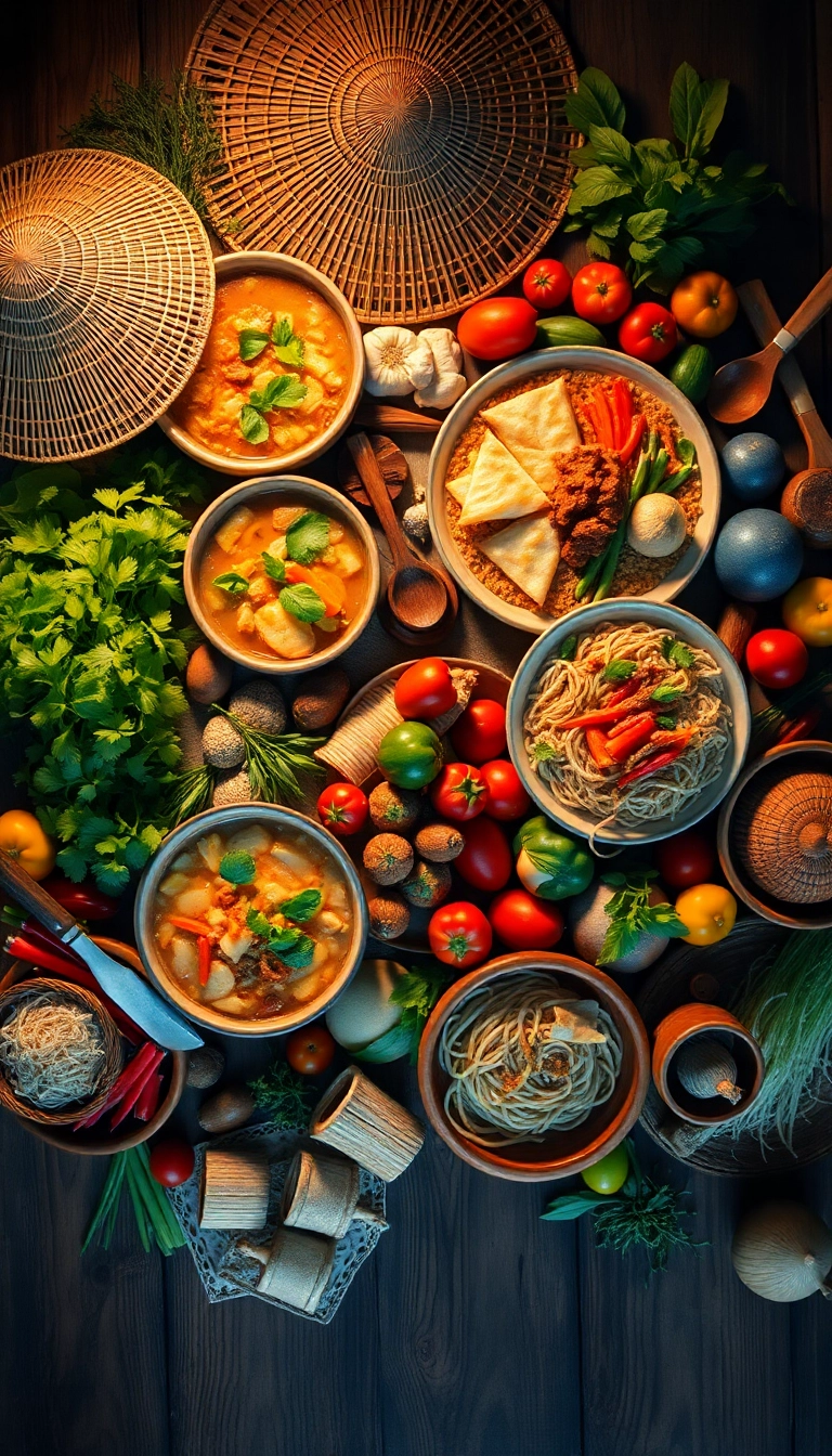 Vietnamese cuisine: Pho, banh xeo, com tam.