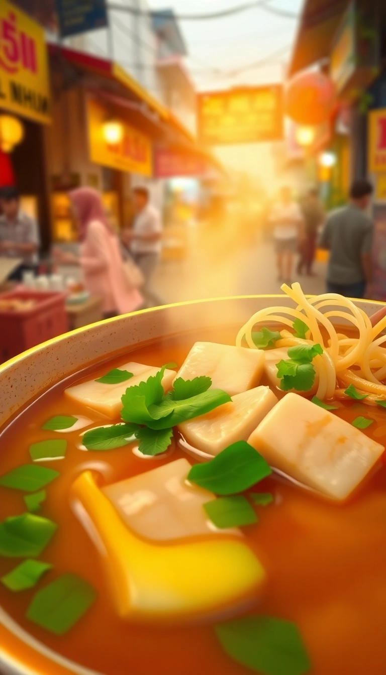 Vietnamese fish noodle soup, Nha Trang street.