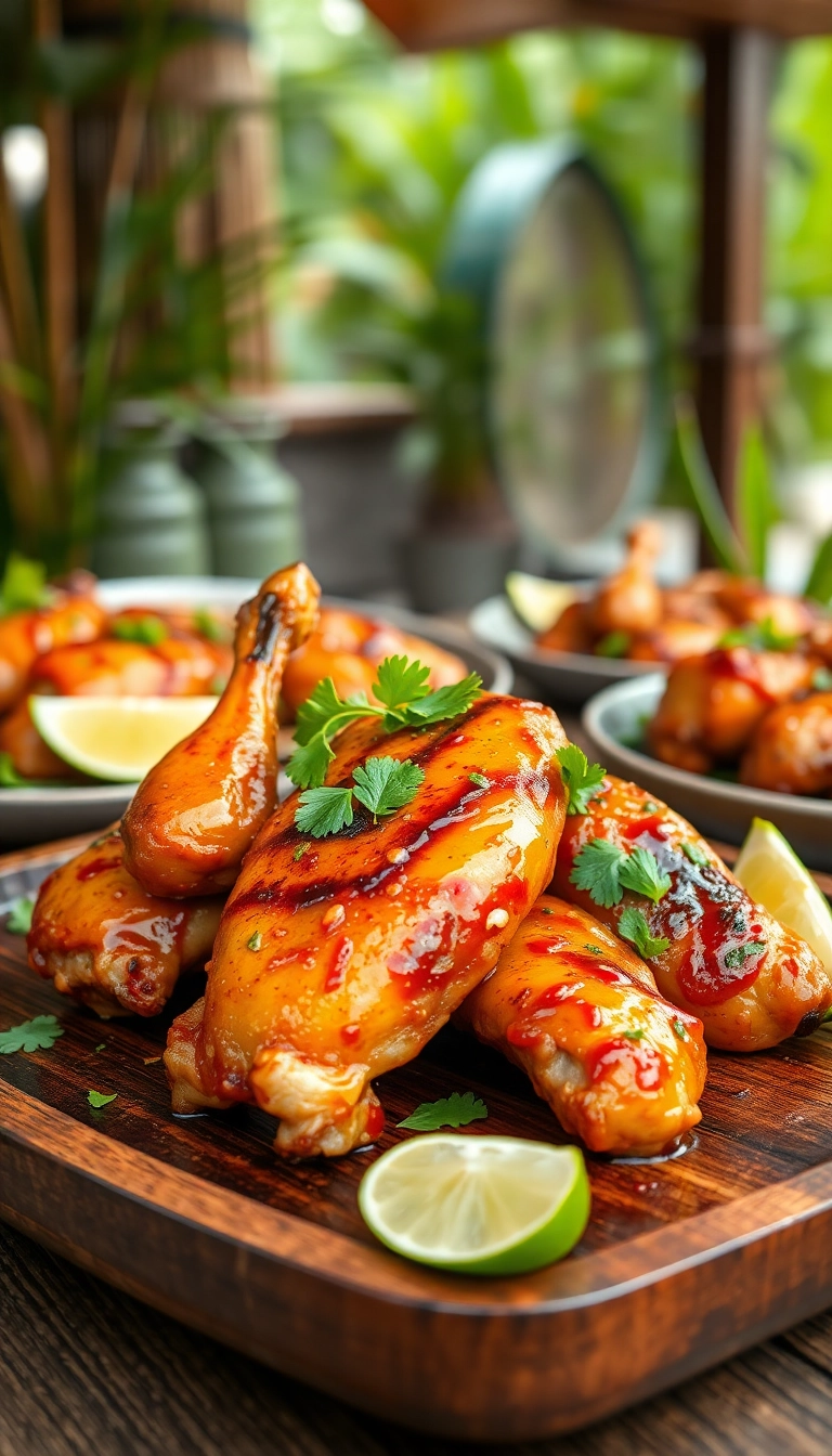 Vietnamese grilled chicken with cilantro & lime.