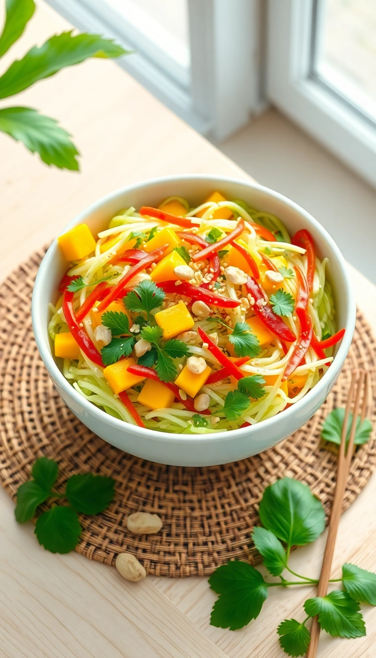 Vietnamese papaya salad with mango & peanuts.