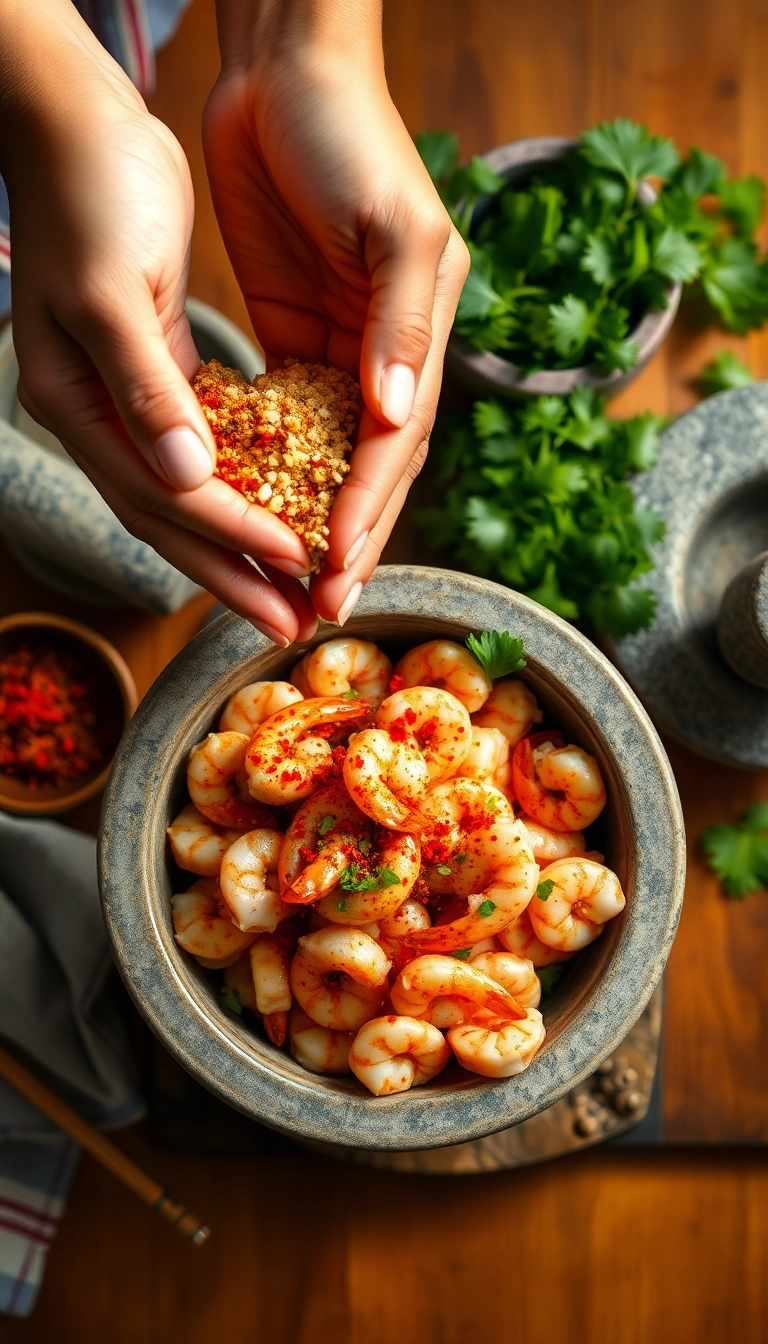 Vietnamese shrimp seasoning with spices & herbs.