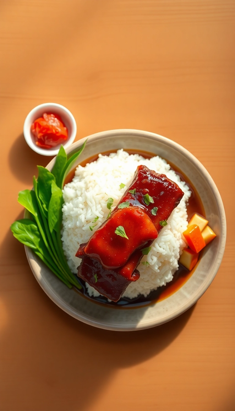Vietnamese Thit Kho Tau with rice.